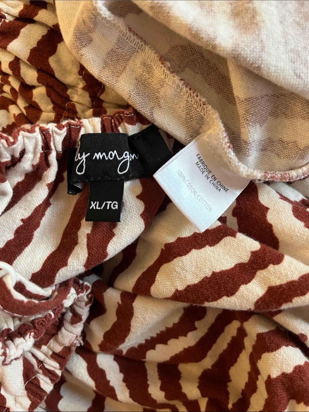 Strapless Smocked Zebra-Print Maxi Dress in Brown and White - Picture 9 of 9